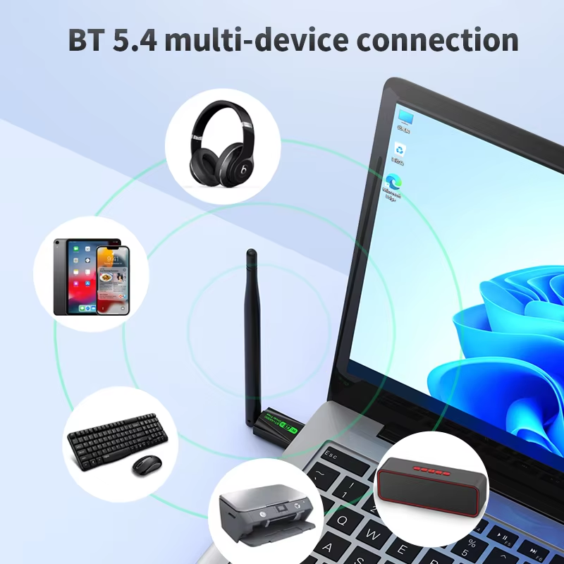 AX900 WiFi6 USB Adapter Bluetooth 5.4 Dual Band 2.4G&5GHz 2 in 1 Dongle Wireless Network Receiver Driver Free For Win10/11