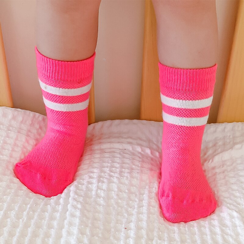 4 paia lotto bambini calzini alti al ginocchio bambini bambino ragazze ragazzo estate maglia di cotone carino per scuola calzino lungo accessori per bambini Kawaii