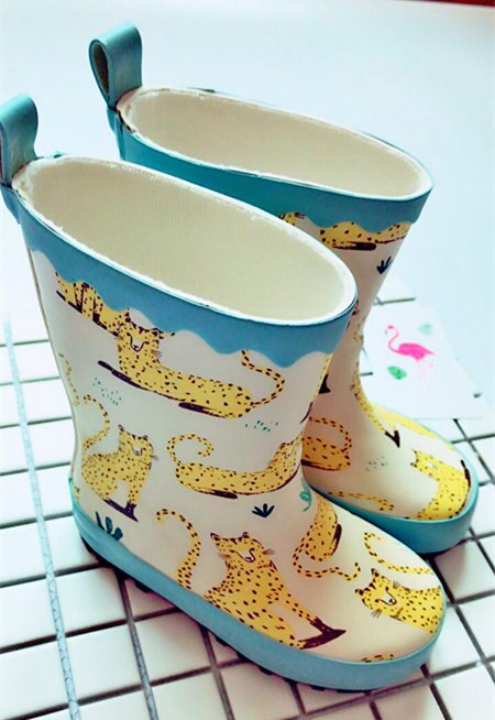 Dziewczyny chłopiec kalosze na deszcz dzieci dziewczyna drukowane kalosze dziecięce wodoodporne miękkie kalosze buty robić wody dla dzieci rozmiar 23-32: żółty / 32