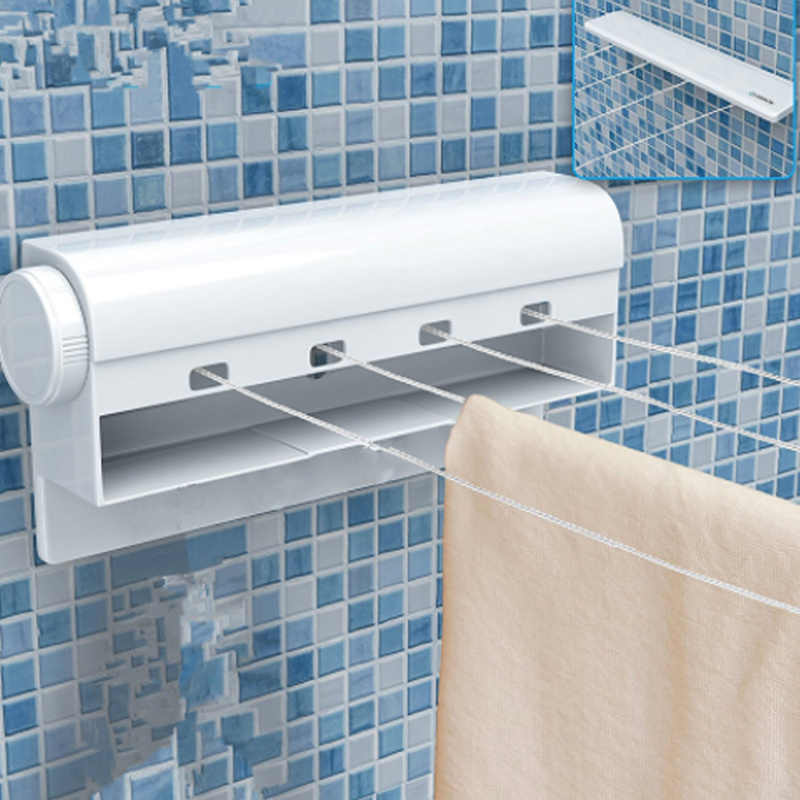Versenkbare Innen Kleiderbügel Seil Wand Montiert Aufhänger Trocknen TowelRack Flexible Wäscheleine Badezimmer Kleidung Trockner Liefert