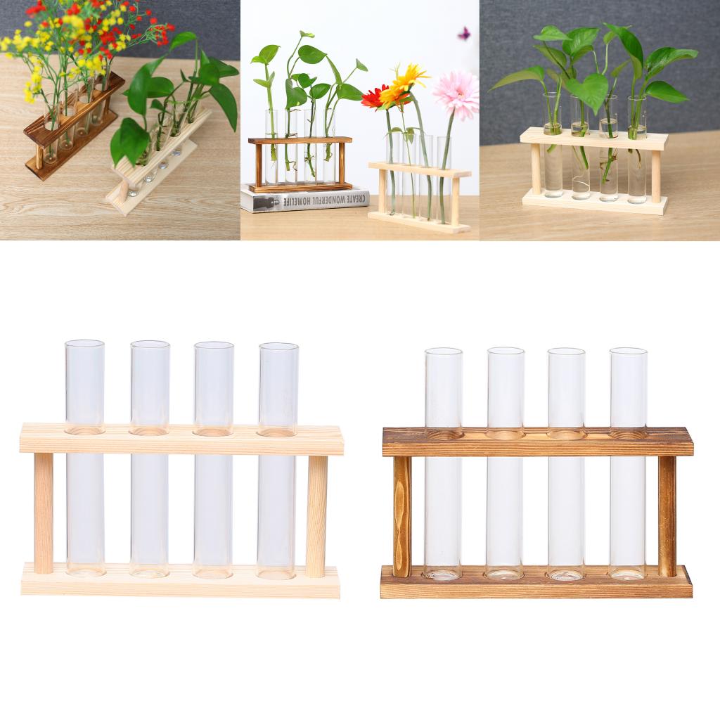 Crystal Glass Test Tube Plant Terrarium Vase Flower Pots for Hydroponic Plants Home Garden Decoration
