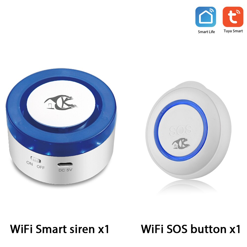TUYA WiFi SOS Emergency Panic Button Alarm Home Burglar Alarm Sensor with Smart Alarm Siren: Default Title