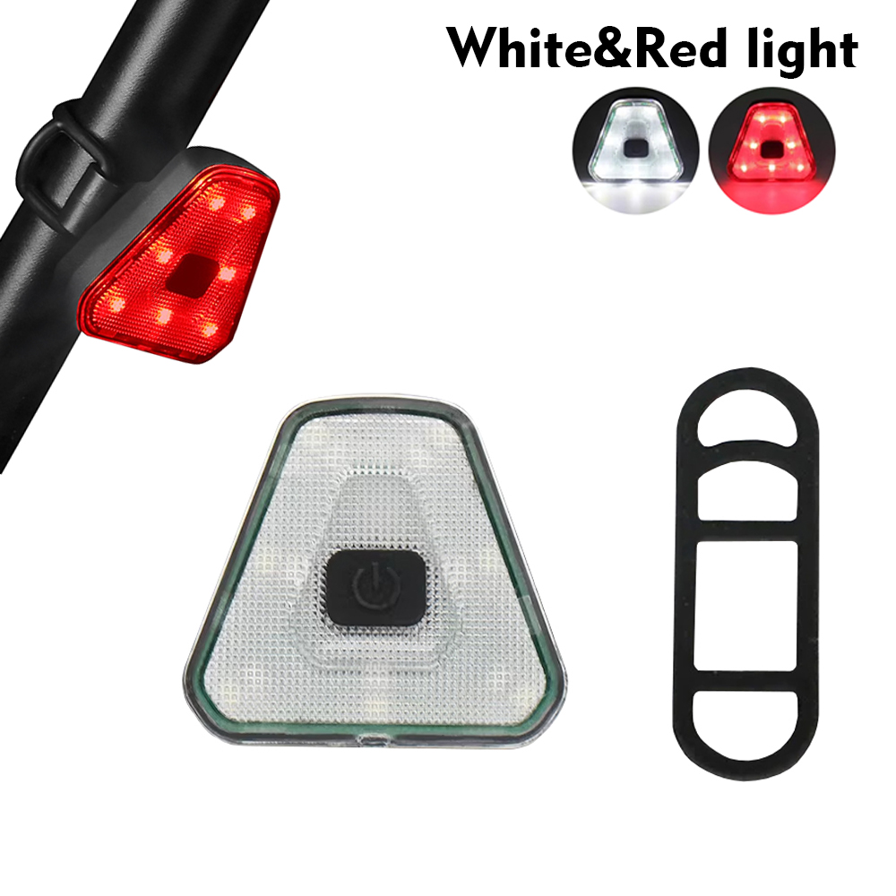 Bicycle Rear Light Rechargeable High Visibility Red Light Tail Light Horizontal Or Vertical MTB Road Bike Lamps Accessories: WHITE