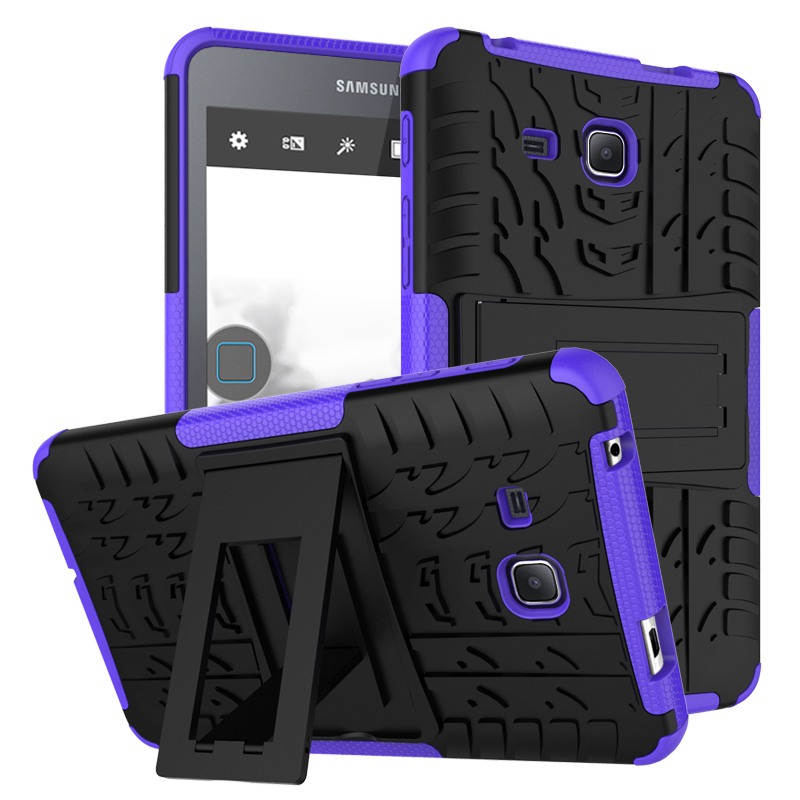 Case for Samsung SM-T280 SM-T285 case T280 TPU+PC Tablet Stand Armore Cover for Samsung galaxy Tab A 7.0 T280 T285 coque: Purple