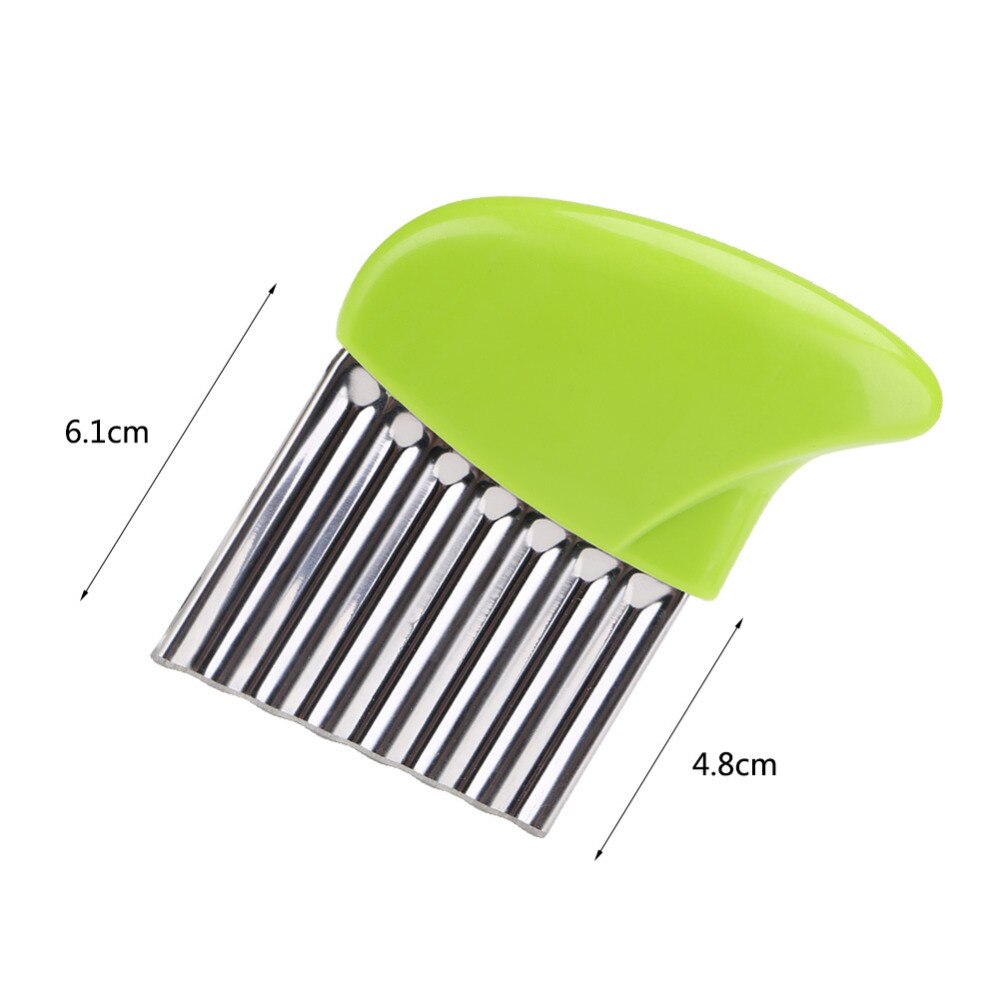 Frieten Cutter Rvs Aardappel Chips Golvende Randen Mes Fruit Groentesnijders Shredders Keuken Gadget