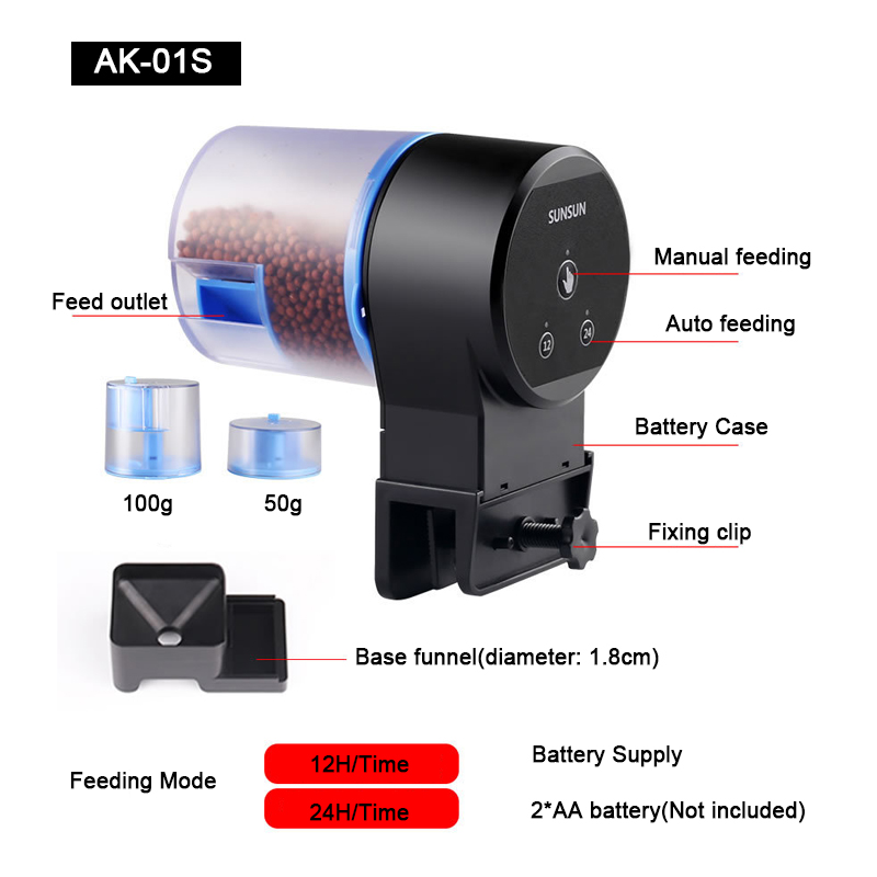 WiFi Automatic Fish Feeder With App Control - USB Powered Smart Food Dispenser For Aquariums