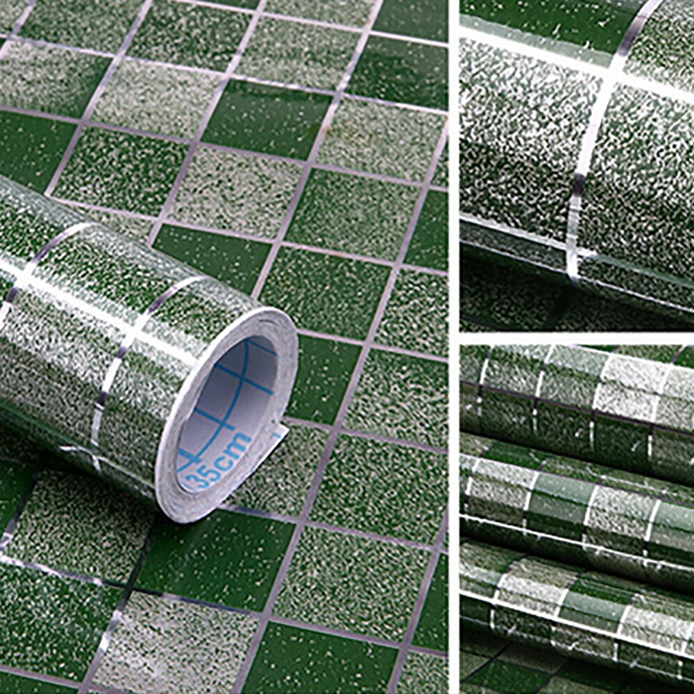 25 # Muurstickers Badkamer Keuken Waterdichte Zelfklevende Stickers Mozaïek Tegel Sticker Badkamer Adhesive Decor Tegel Muur Vloer: Green 