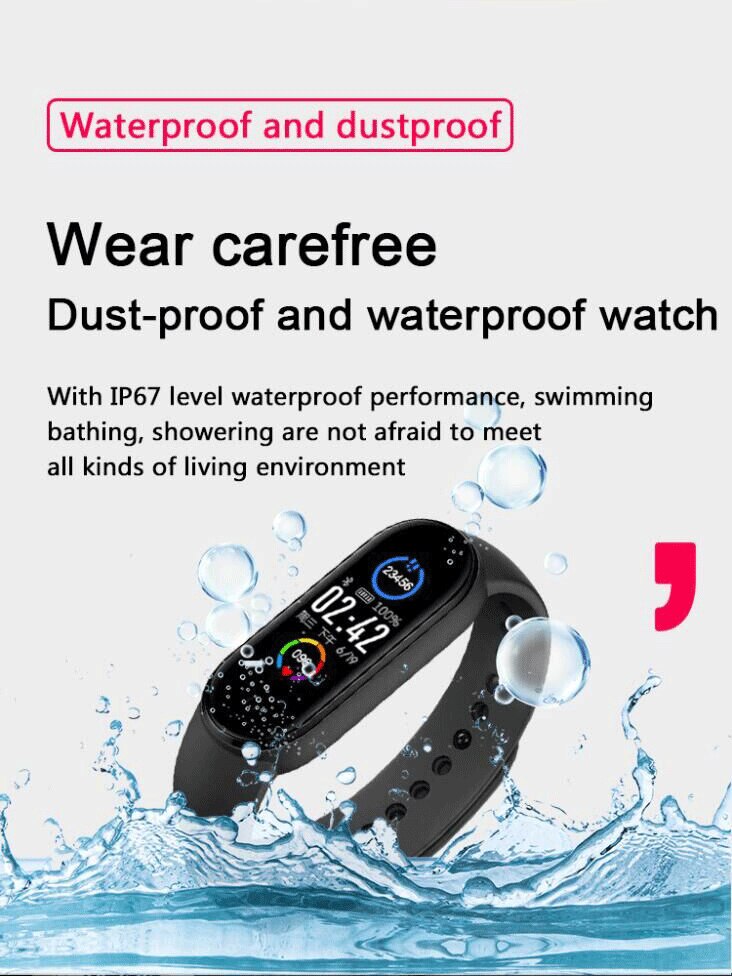 M5 Smart Armband Bluetooth Hartslagmeter Sport Fitness Tracker Waterdicht Vrouwen Mannen Horloge Slimme Band
