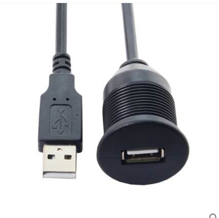 1m 3FT 2M Car Dash Board Mount Dual Port USB 2.0 A Male To A Female Socket Extension Panel Cable