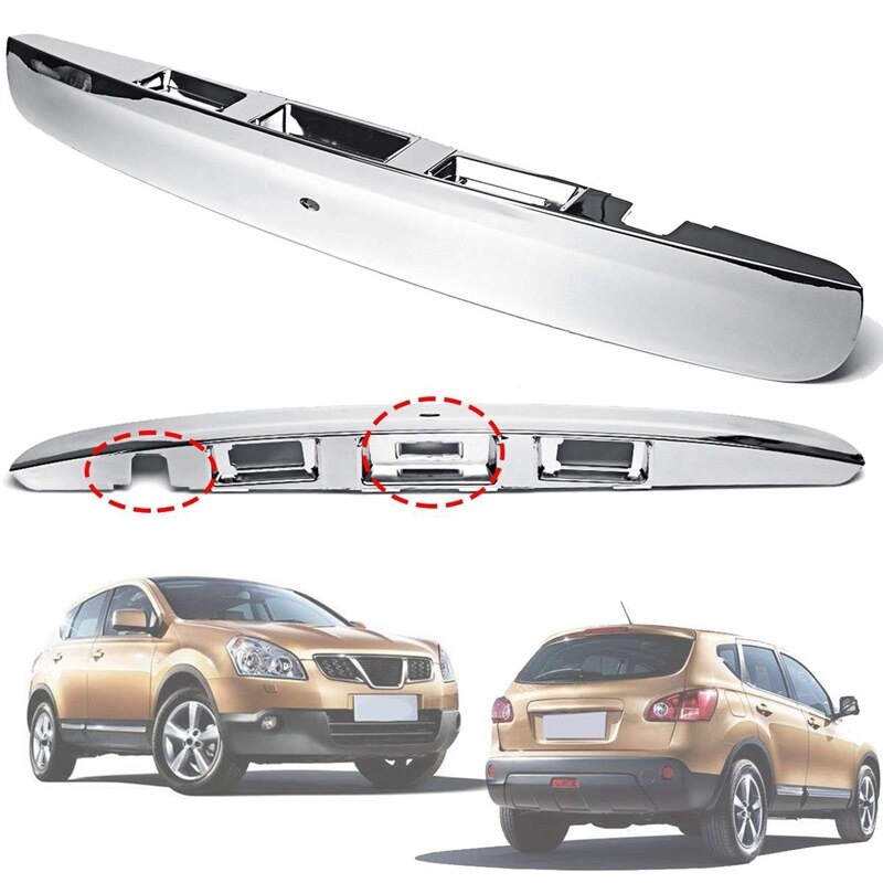 Chrome Car Rear Tailgate Boot Lid Handle for Nissan Qashqai J10 2007 with I-Key & Camera Hole: Default Title