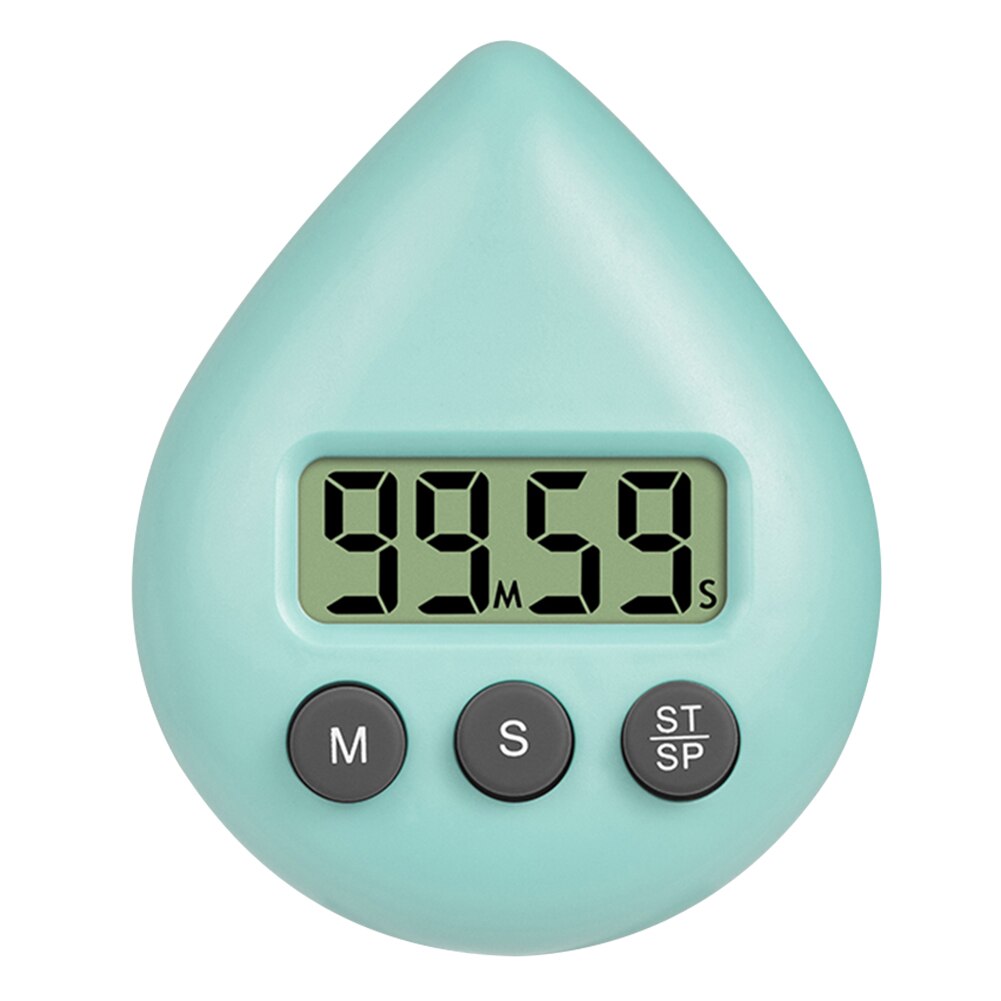 LCD Counter Display Alarm Clock Water Electronic Countdown Kitchen Timer Cooking Shower Study Stopwatch Count Gadget Tools: Sky Blue