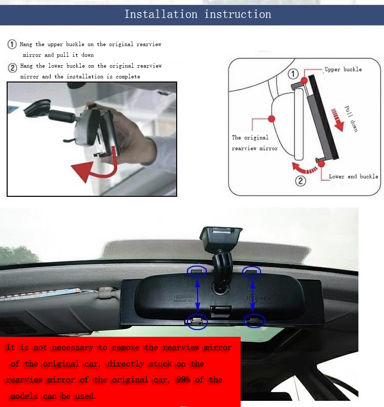HD Car Rear View Mirror Wide-angle Panoramic Rearview Mirror Auto Reverse Back Parking Reference Rear Mirrors 30/27cm Universal