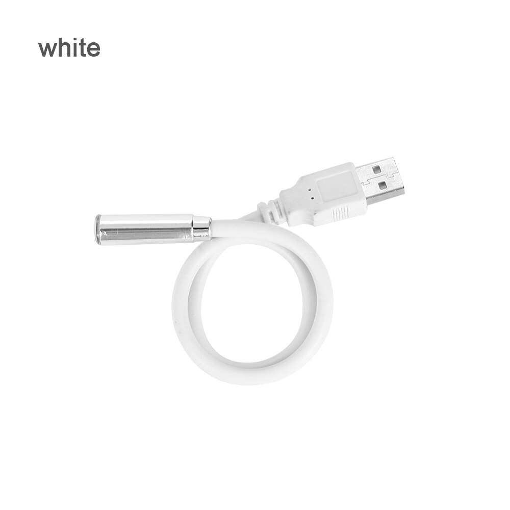 1Pcs Mini Portable USB Light Flexible Computer Reading Lamp Desktop Protect Eyes Keyboard Light Emergency Night Light: white