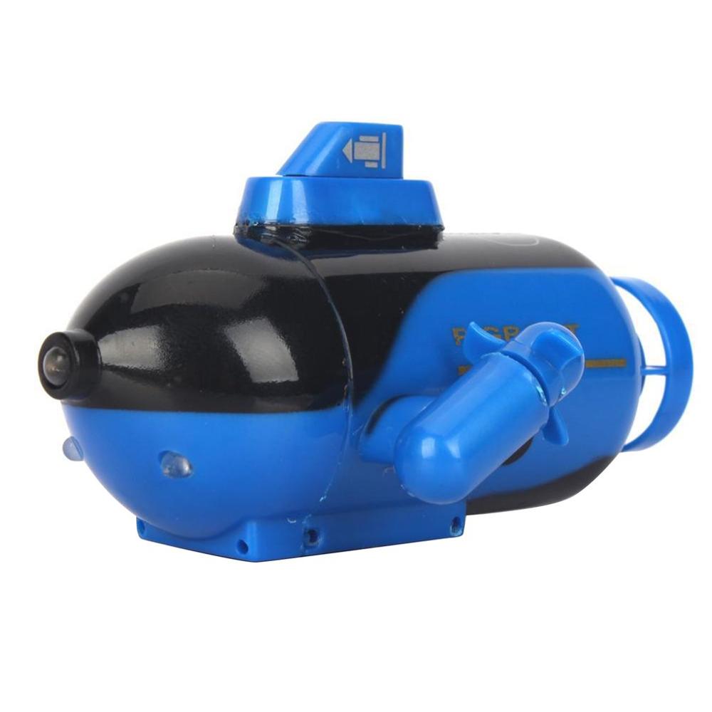 Micro Radio Remote Control Boat Toy RC Submarine Ship Boat With LED Light Toy Waterproof Submarine Simulation Model Toys: blue