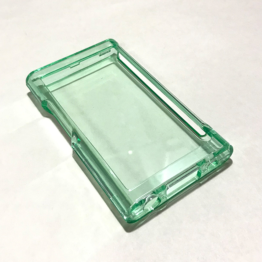 Transparent Crystal Front and Back Case Cover for Sony Walkman NW-A55HN A56HN A57HN A50 A55 A56 A57 with dust plug: Clear green