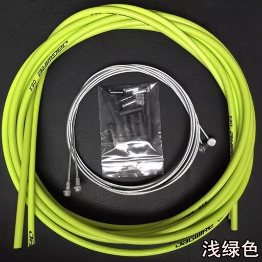 Piezas de bicicleta DIY, cable de bicicleta de montaña y carretera, 26/27, 5/29er, conjuntos de mangueras de cable, Kit de palanca de cambios de freno: Green