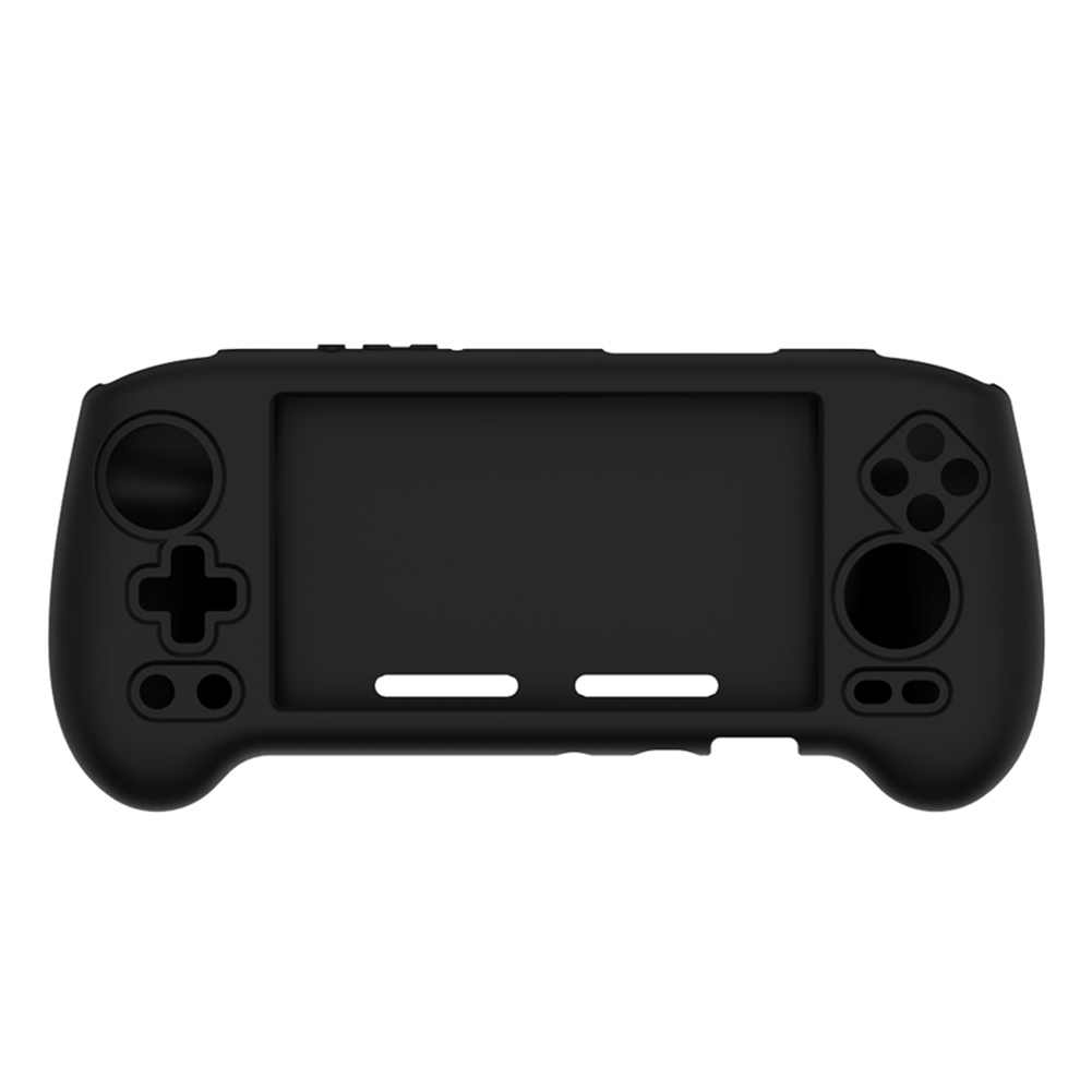 For ANBERNIC RG556 Game Console Soft Silicone Case -proof Shockproof Protective Cover + Tempered Film 9H HD Screen Protector: Red