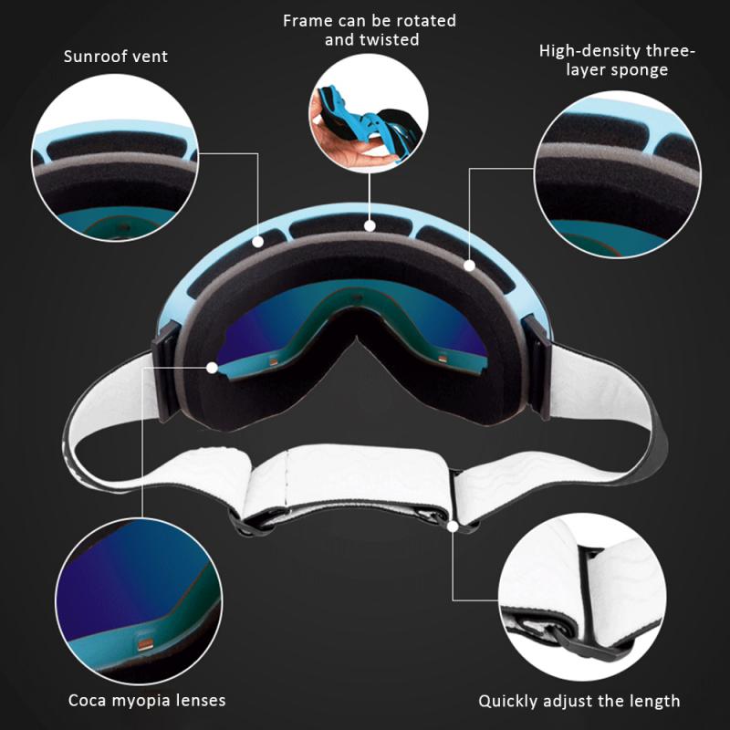 Ski Goggles,Winter Snow Sports Goggles with Anti-fog UV Protection for Men Women Youth Interchangeable Lens - Premium Goggles SD