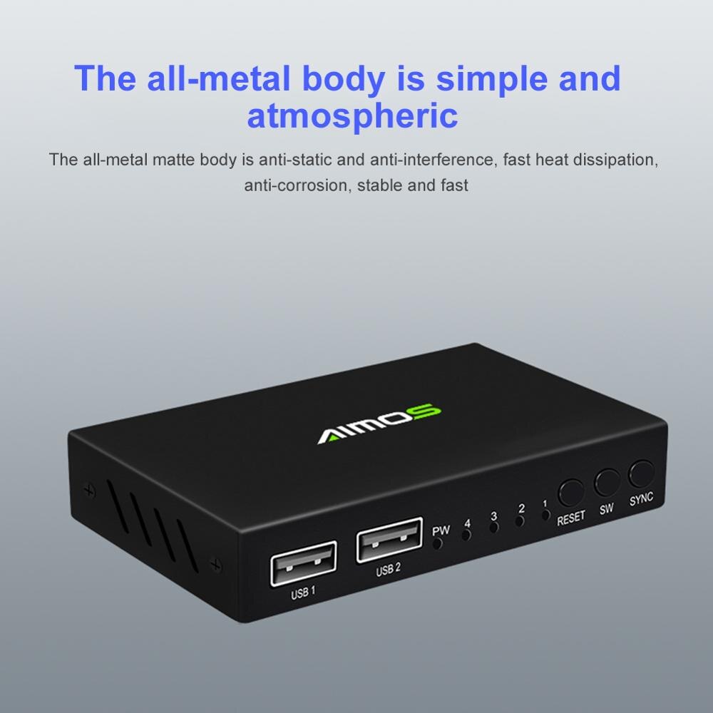 Muis Synchroniser Controller Met 1-Knop 4-Port Usb Toetsenbord Kvm Switch Splitter Computer Synchro Usb 2.0 Synchro