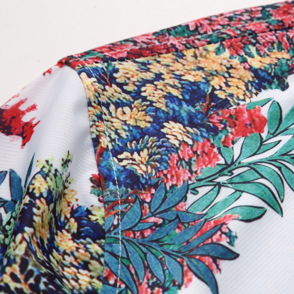 Jz chief heren bedrukte bomen l shirts casual feestkleding korte mouwen hawaiiaans overhemd slim fit bloemen sociaal overhemd plus maten