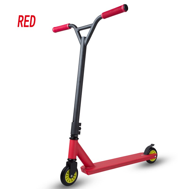 Draagbare 6061 Luchtvaart Aluminium Twee Rondes Professionele Extreme Sport Scooter Freestyle Straat Surfen Kick Scooter: Red