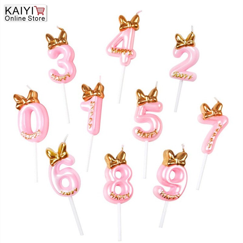 Bougie d'anniversaire numéro 0-9, 1 pièce, joyeux gâteau s pour fête, gâteau couronne/enfants, outils de décoration de mariage pour adultes