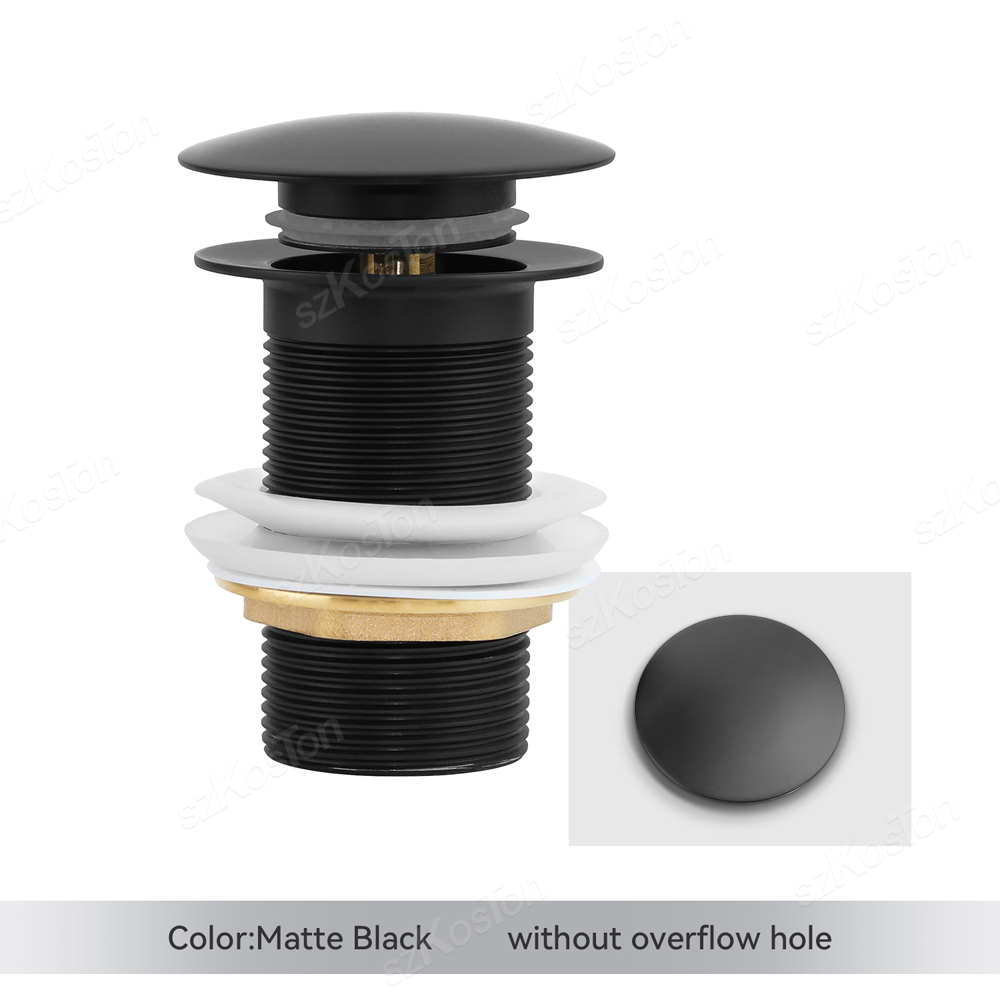 Bathroom Sink Drainer Washbasin Pop Up Drain Plug Waste Stopper With Or Without Overflow Hole Bathroom Appliances Accessories: Light Grey