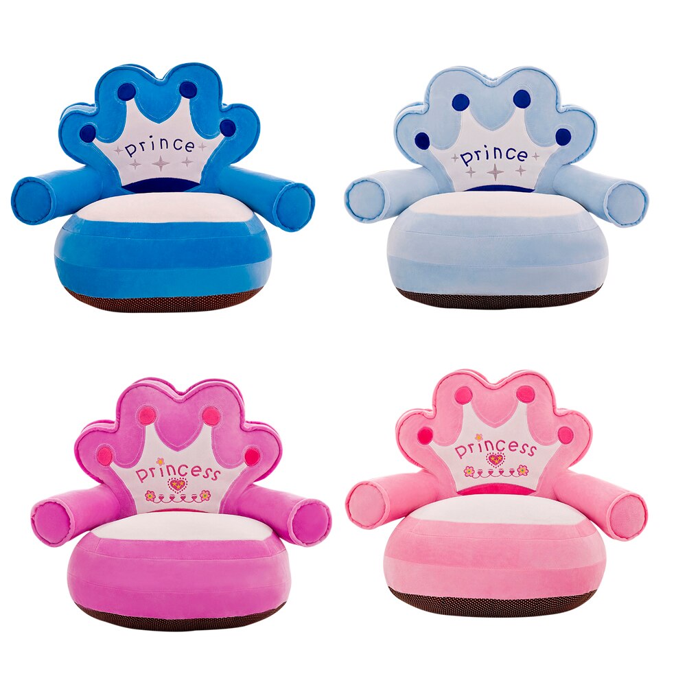 Funda de sofá Crown para bebé, funda de asiento de felpa para aprender a sentarse, sin relleno, funda de apoyo para sofá de bebé, cristal de peluche supersuave de colores