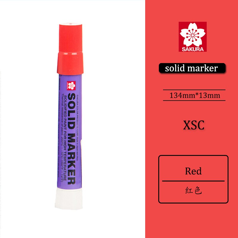 Japan Sakura Solid Marker Industrial Pen Dry Can Write on Steel Plate Water Oil Surface Multi-function Pen: Red
