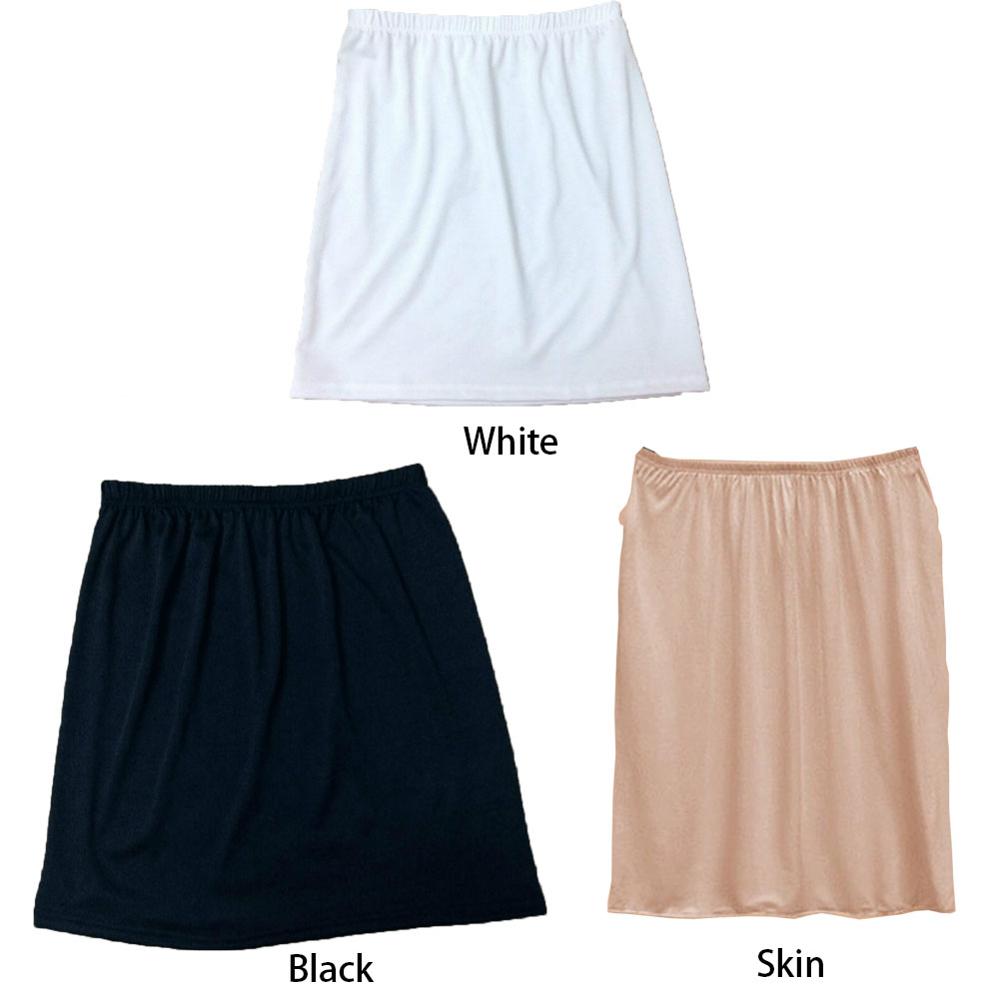 Kvinder elastisk talje kort underkjole kort stretch satin indvendig slid nederdel blødt halv slip underkjole dame nederdel tilbehør