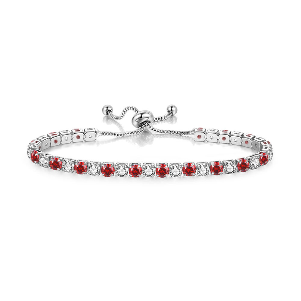 Tennis Armbanden Voor Vrouwen Shining Wit Goud Kleur Single-Layer Zirkoon Verstelbare Slider Gesp Bedelarmband Mode-sieraden