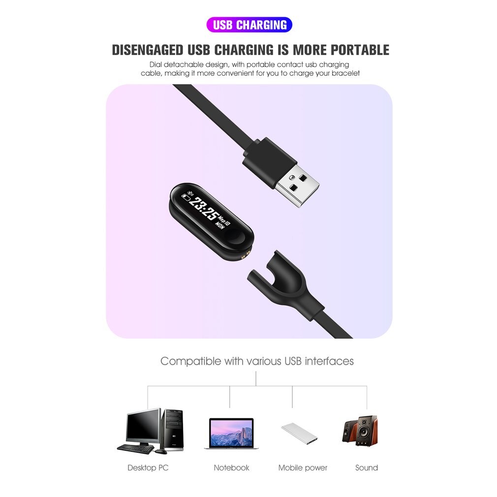 Unisex OLED Activity Wristband Tracker Waterproof Smart Bracelet Heart Rate Blood Pressure Electronic Customization