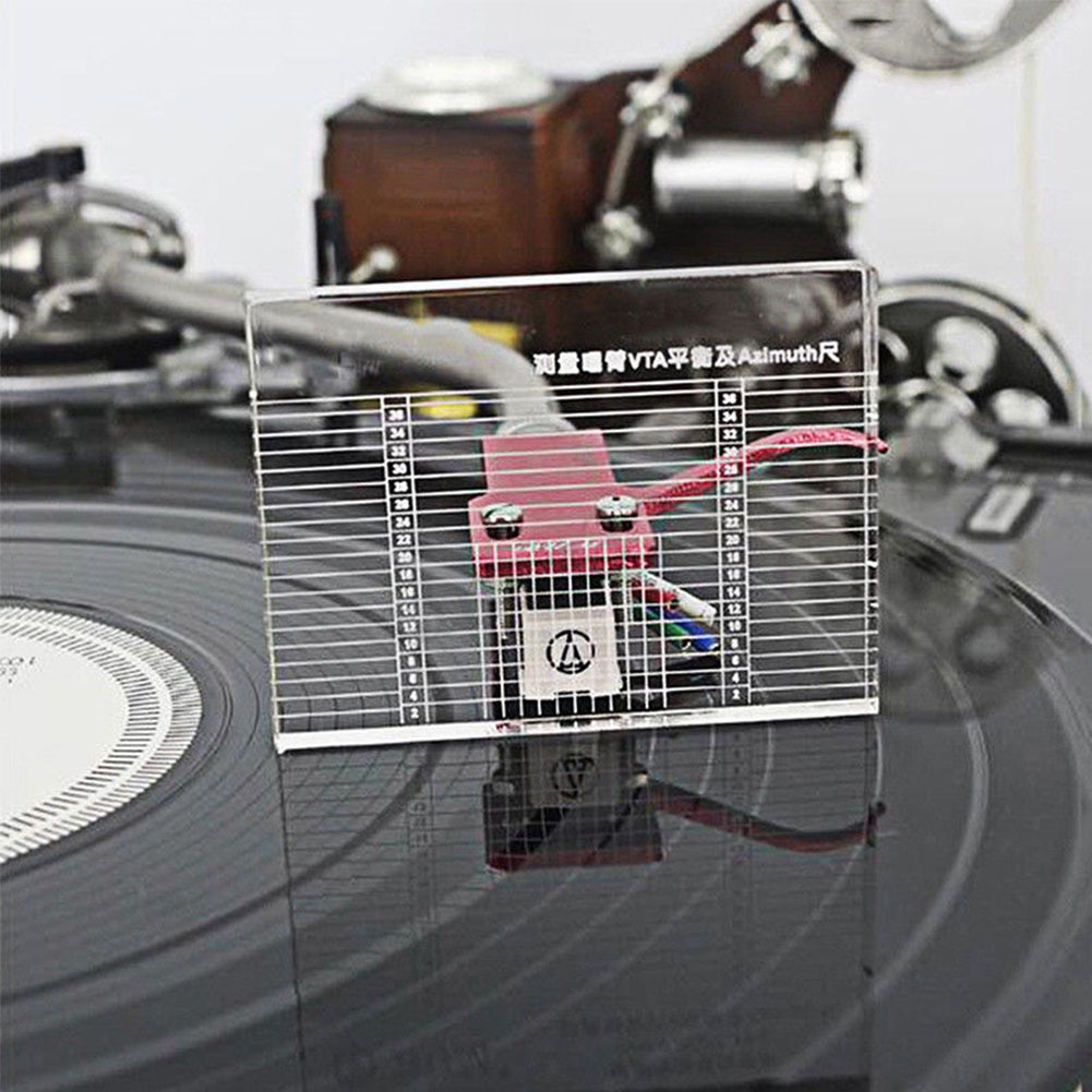 Delar vinylspelare akryl vta skivspelare tillbehör headshell mätning klar phono tonearm verktyg azimut linjal