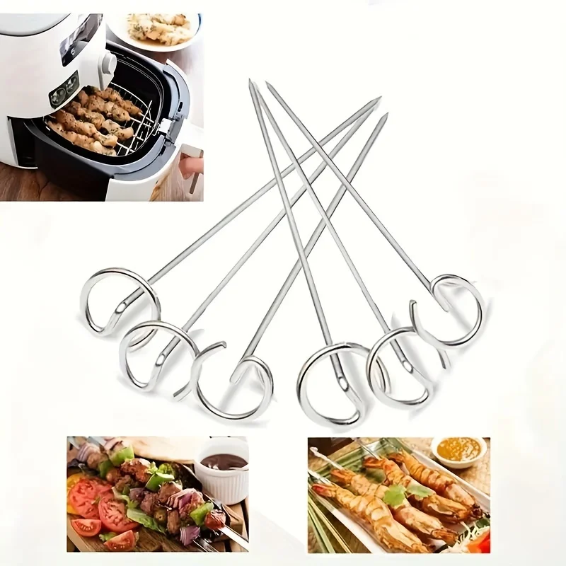 Horno freidora de aire, parrilla Vertical, parrilla para brochetas, accesorios universales, aguja especial para hornear de acero inoxidable 304 de alimentaria, 10 Uds.