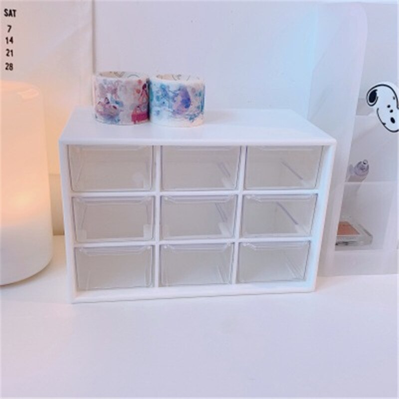 Makeup Organizer Storage Box Drill Polish Lipstick Nail Organizer Cosmetic Jewelry Box Holder Transparent Multiple Grid Acrylic