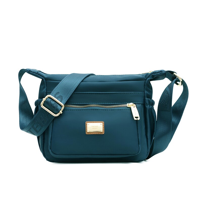 Vrouwen Nylon Solid Handtassen Rits Shell Tassen Reizen Solid Casual Tote Crossbody Bag Vrouwelijke Schoudertas: green