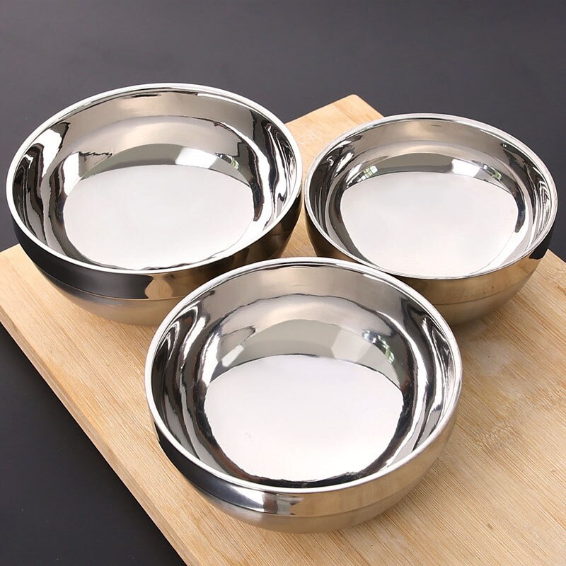 Stainless steel bowl shiny surface smooth children's bowl rice bowl