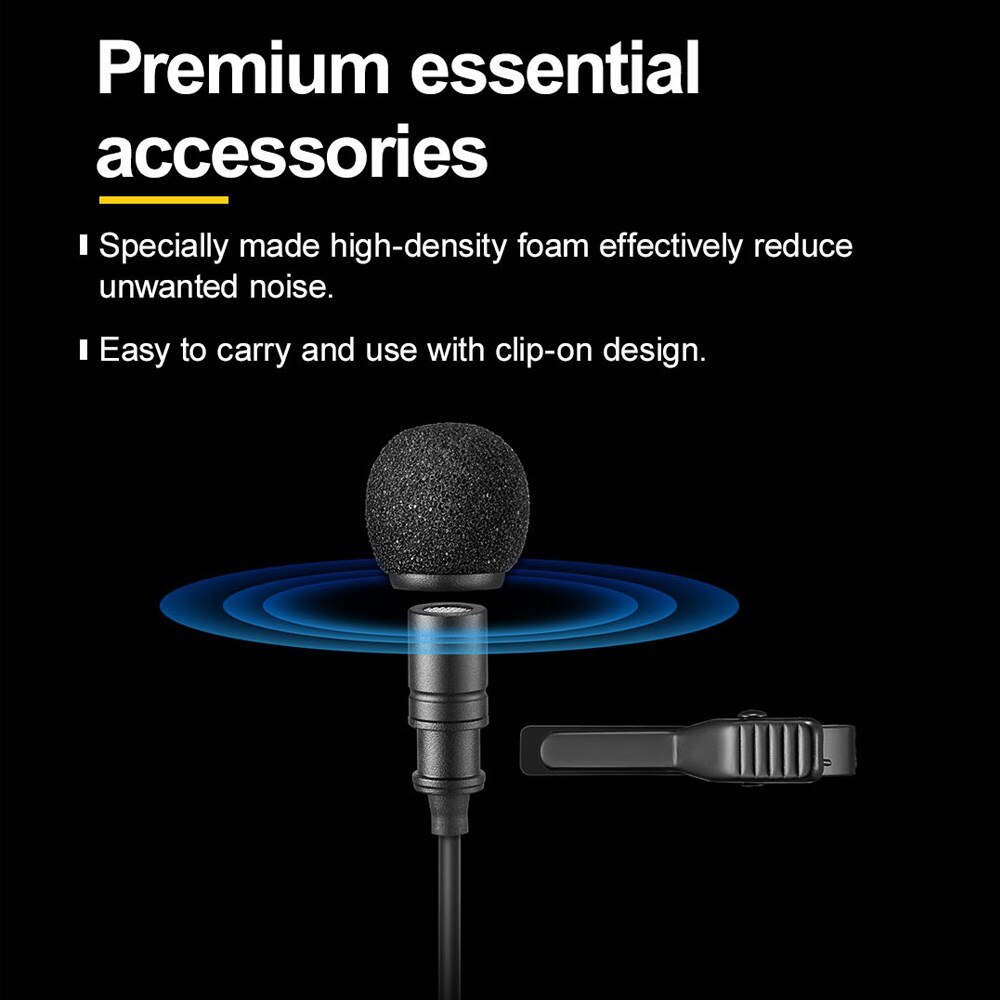 Godox lms -12a ax axl omnidirektionales lavalier-mikrofon, kompatibel mit drahtlosen mikrofonsystemen und geräten mit 3.5mm trs