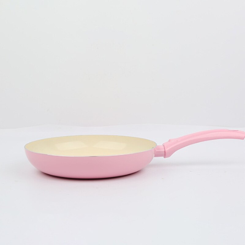 10 Inch Coating Frying Pan Double Bottom for Gas Induction Cooking Skillet Fry Pan Non-Stick Cookware Pink