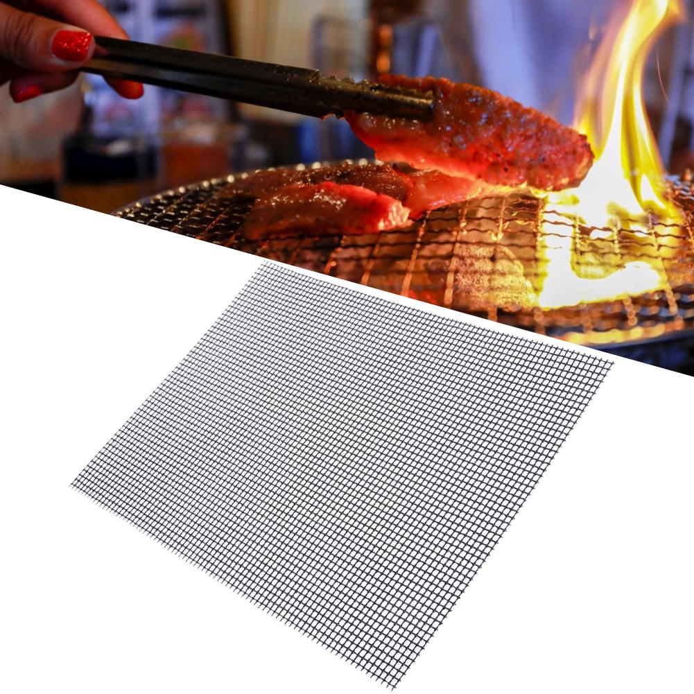 Bbq Grill Mesh Hittebestendige Herbruikbare Non-stick Grill Mat Ovens Grill Hoge Veiligheid Grid Vorm Voor Outdoor Picknicks bbq Gereedschap