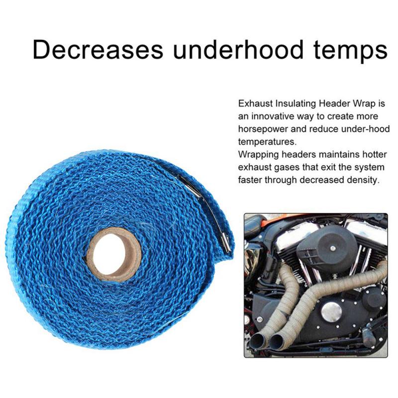 5M Motorfiets Uitlaat Thermische Tape Header Heat Wrap Manifold Isolatie Roll Slip Met Roestvrij Banden Auto Accessoires