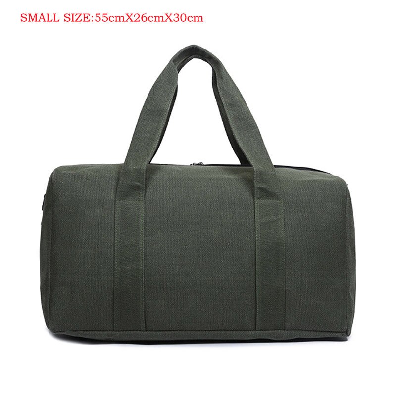 Casual Canvas Handtas Vrouwen Weekend Outdoor Reistas Grote Capaciteit Plunjezak: Green-Small