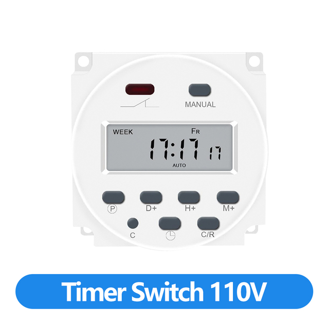 GTHURCS 220V 110V 24V 12V CN101A minuterie interrupteur numérique LCD minuterie de puissance Programmable minuterie relais 16A CN101: BLEU CIEL