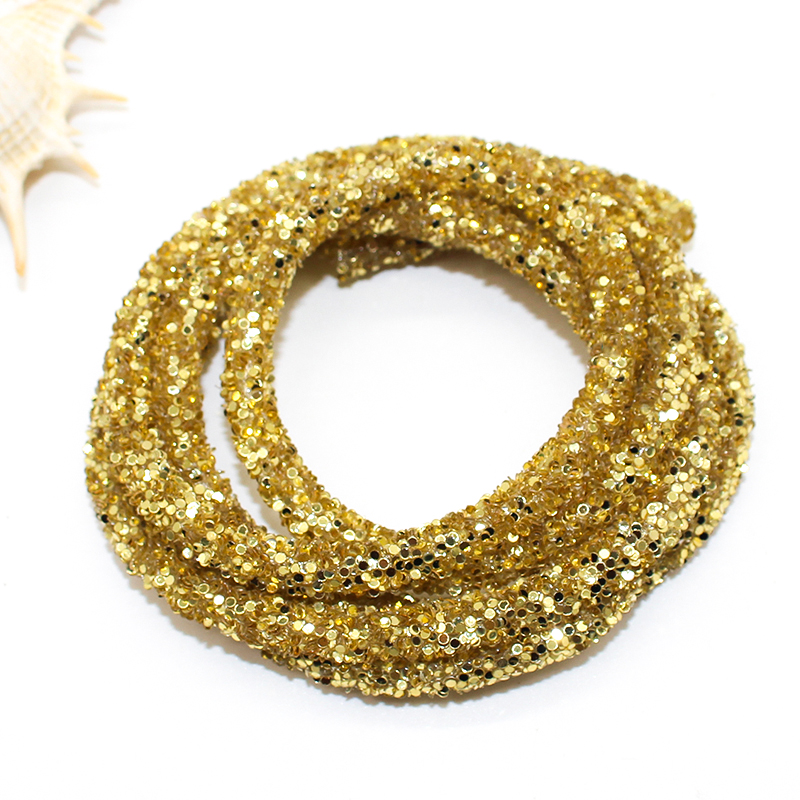 1 yards Kerst Kleur Glitter Steentjes Pailletten Passementen Zachte Buis Koord Touw DIY Kledingstuk Schoenen Feestdecoratie Bruiloft