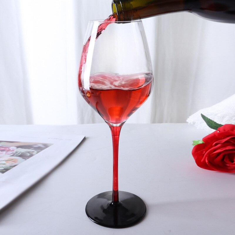 Verre à vin à fond plat en cristal sans plomb, fait à la main, couleur créative, verres à boisson, de mariage