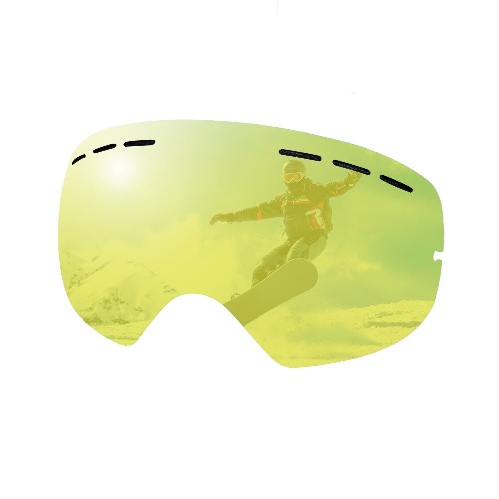 Brand Double Layer Antifog Glasses Ski Goggles Lenses Coated Lens Night Vision Brightening Lens Goggles Lens: SE YELLOW