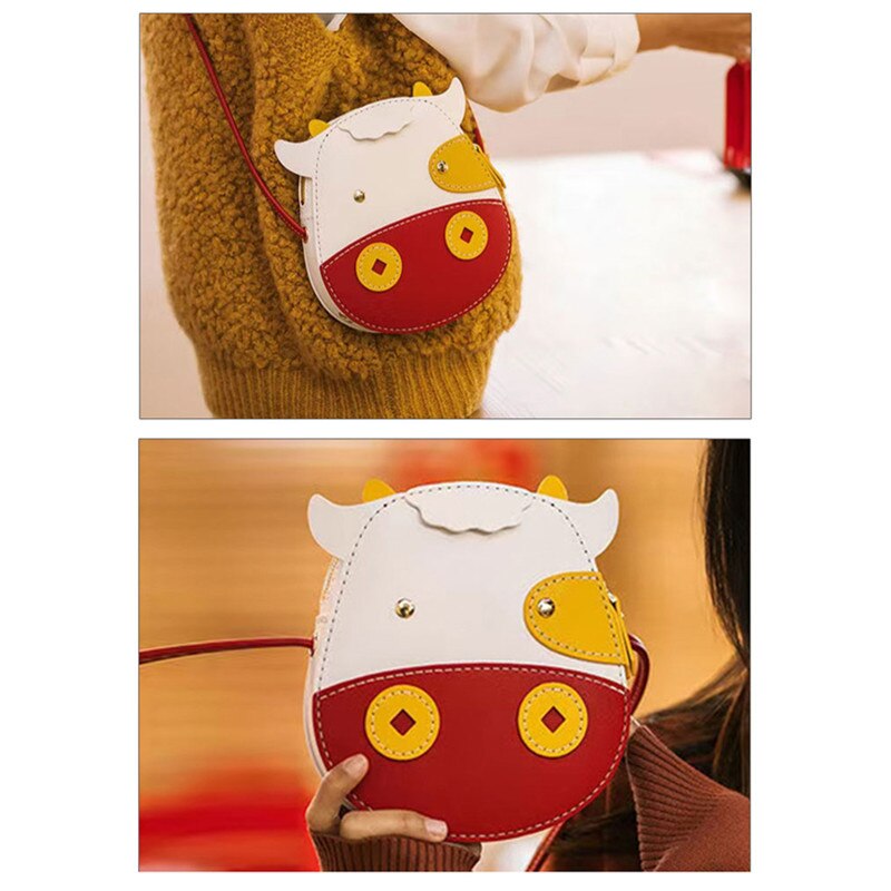 1 Juego de plantillas de cuero acrílico para manualidades, bolsa de mensajero con dibujos animados de un hombro, herramientas de patrón de costura de artesanía de cuero para el hogar