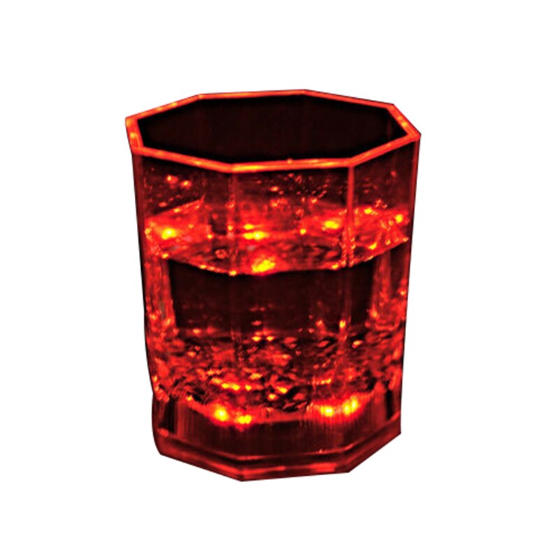 Led Light-Up 4 Kleuren Kleuren Flashing Rock Whisky Glas Plastic Beker Magic Cup: Rood