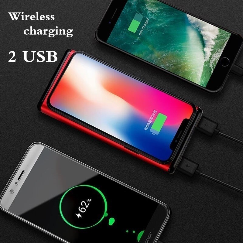 30000Mah Draadloze Oplader Power Bank Draagbare Oplader Draadloze Externe Batterij Power Bank Voor Smartphones
