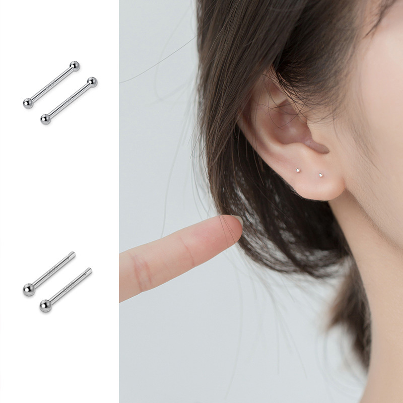 La Monada Halten Ohrlöcher Earings Bolzen 999 Sterling Silber Edlen Schmuck Minimalistischen Stud Ohrringe Für Frauen Silber 999 Koreanische